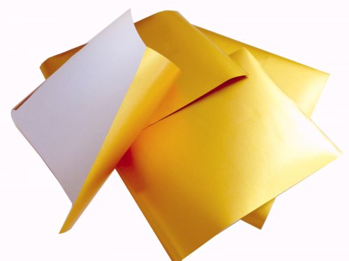 30 Blatt (40gr.) 120x155 mm Butterfolie, Farbe Gold seidengl�nzend, fettdicht & wachskaschiert
