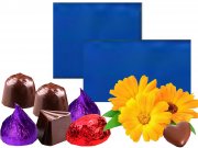 Dunkelblau gl�nzend Pralinenfolie 1kg/Pack. 10 �m stark f�r Pralinen, Tr�ffel und Schokoladen Confis