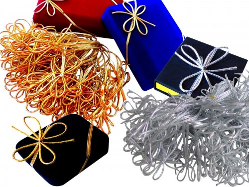 Gummiband-Schleife 100 St�ck, 40 cm Umfang in Farbe Gold & Silber Fertigschleife Ziergummiband