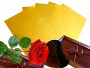 Goldene Alufolie gl�nzend 20�m stark 1kg/Pack.Wunschformat fertige Zuschnitte Schokoladen Goldfolie
