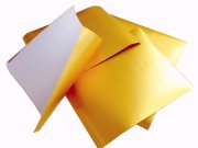 30 Blatt 40gr. 120x155 mm Butterfolie, Farbe Gold seidengl�nzend, fettdicht & wachskaschiert