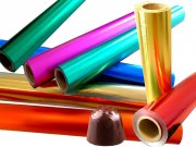 Rollen Pralinenfolie 52 cm x 65 lfm 10�m stark in Einzelfarben Schokoladen Confiserie Einwickelfolie