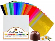 30 Blatt 20gr. 140x140mm Einzelfarbe Alu-Pralinenfolie 10�m bunte Tr�ffel Confiseriefolie