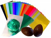 35 Blatt 10gr. Einzelfarbe 100x100mm Alu-Pralinenfolie 10�m bunte Tr�ffel Confiseriefolie