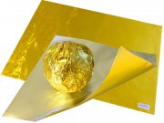 Gold Pralinen-Aluminiumfolie 10 �m 200 x 250 mm 1kg Pck./ca 690 Formate f�r Lebensmittel