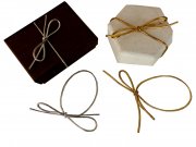 100 x Zierschleife aus Ziergummiband in Farbe Gold oder Silber kleine Geschenkschleife dehnbar