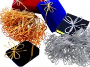 Gummiband-Schleife 100 St�ck, 40 cm Umfang in Farbe Gold & Silber Fertigschleife Ziergummiband