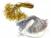 XL Gummiband-Schleife 100 St�ck, 50 cm Umfang in Farbe Gold & Silber Fertigschleife Ziergummiband