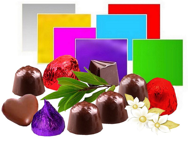 35 Blatt Schwarz 100x100 bunte Alufolie Pralinen Einwickelfolie zertifiziert