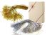XL Gummiband-Schleife 100 St�ck, 50 cm Umfang in Farbe Gold & Silber Fertigschleife Ziergummiband